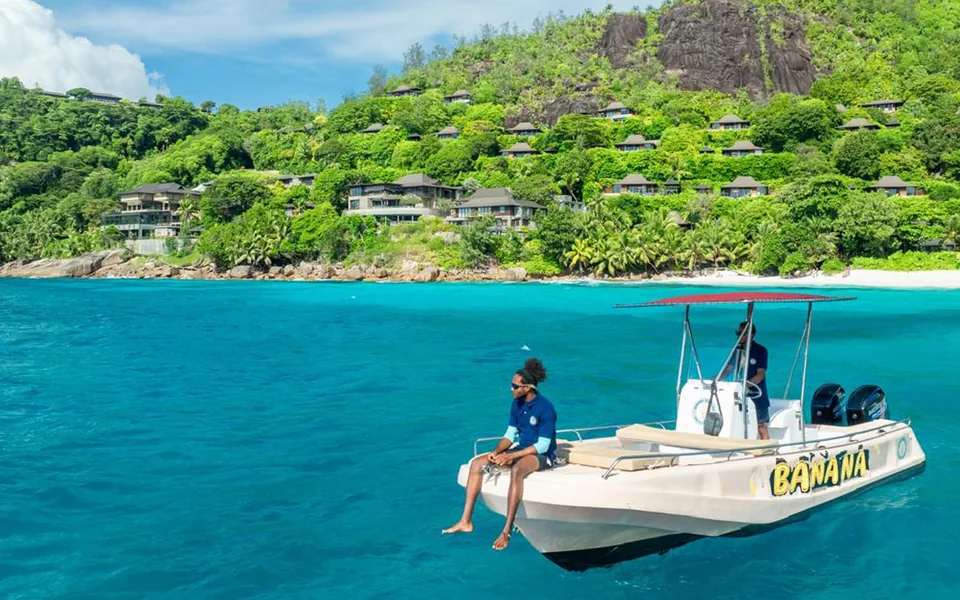 Jet ski action on the coast of Mahé